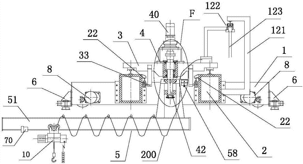 Cantilever crane with anti-roller operation trolley and anti-tipping end beam