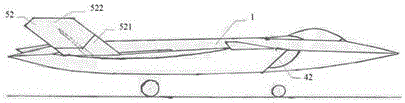 High-invisibility lifting-body configuration aircraft without horizontal tail