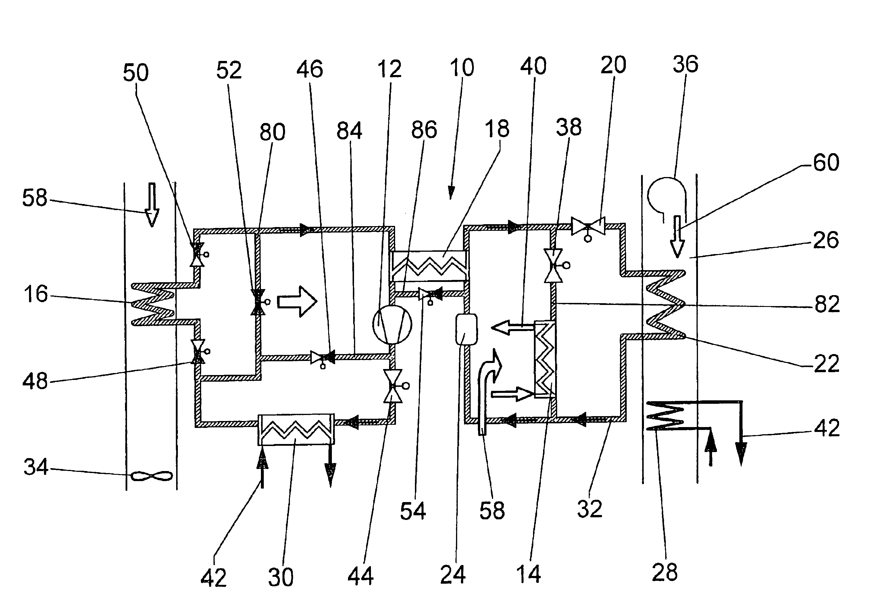 Air-conditioning unit with additional heat transfer unit in the refrigerant circuit