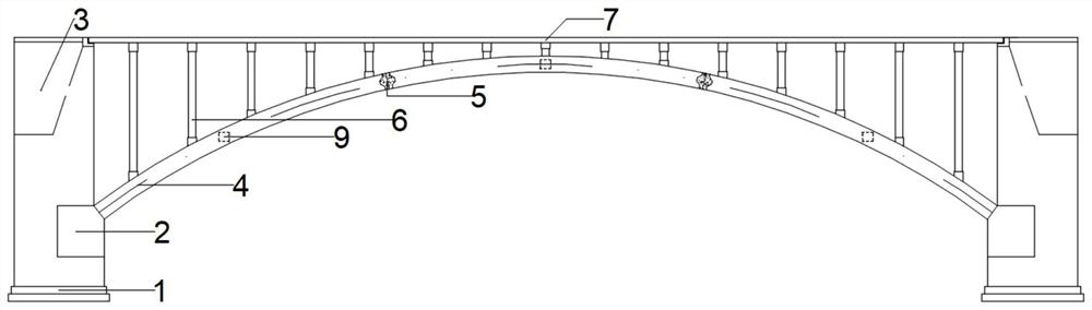 Open-spandrel arch bridge system adopting UHPC wet joint connection and construction method