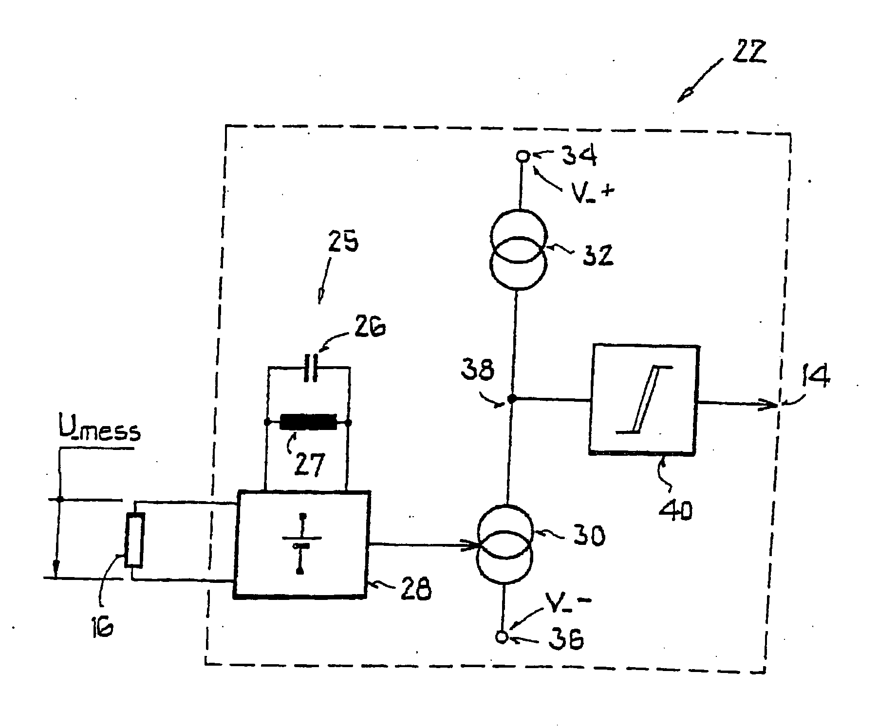 Operating and evaluation circuit of an insect sensor