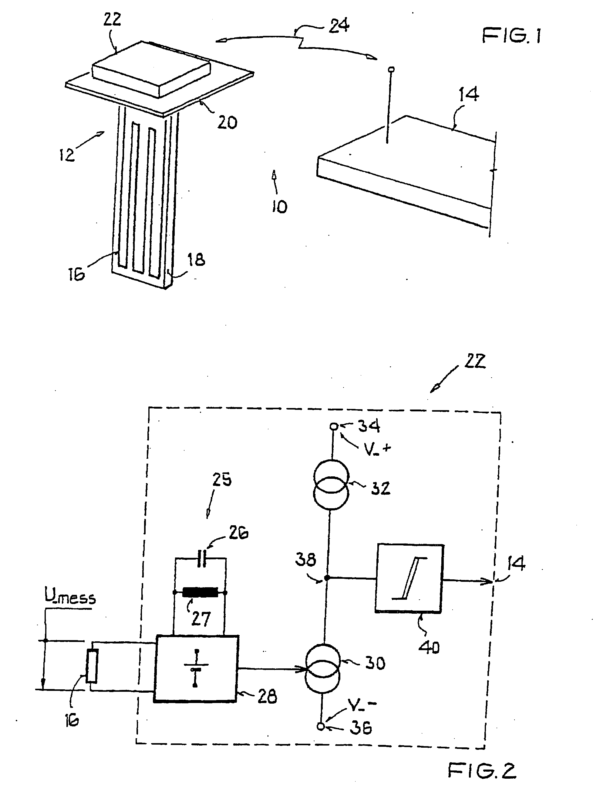 Operating and evaluation circuit of an insect sensor