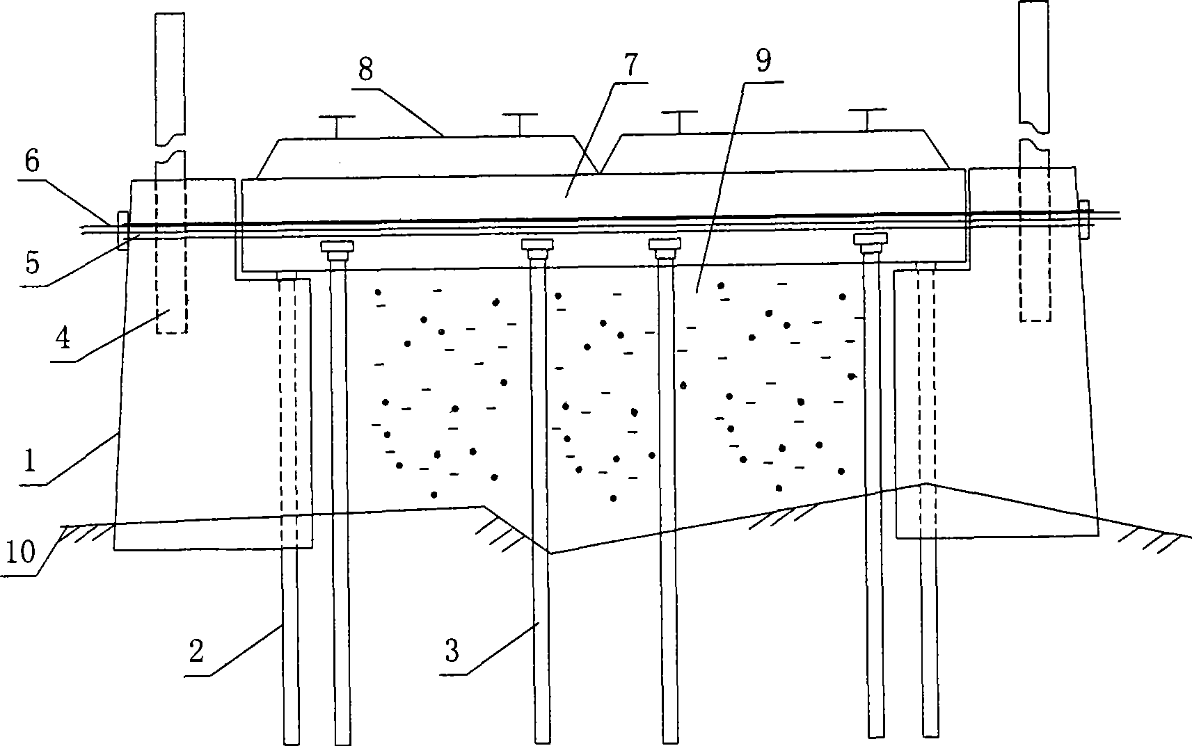 CFG pile, pipe pile embankment reinforcement system and construction method thereof