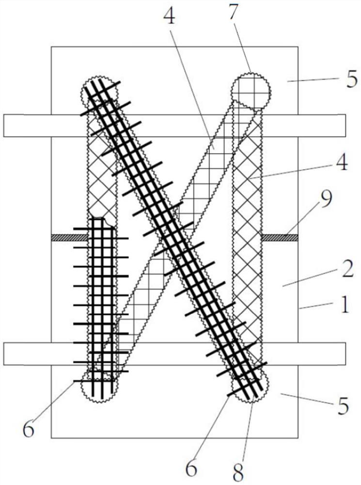 A method and structure of embedding high-strength self-stressed concrete trusses to strengthen shear walls