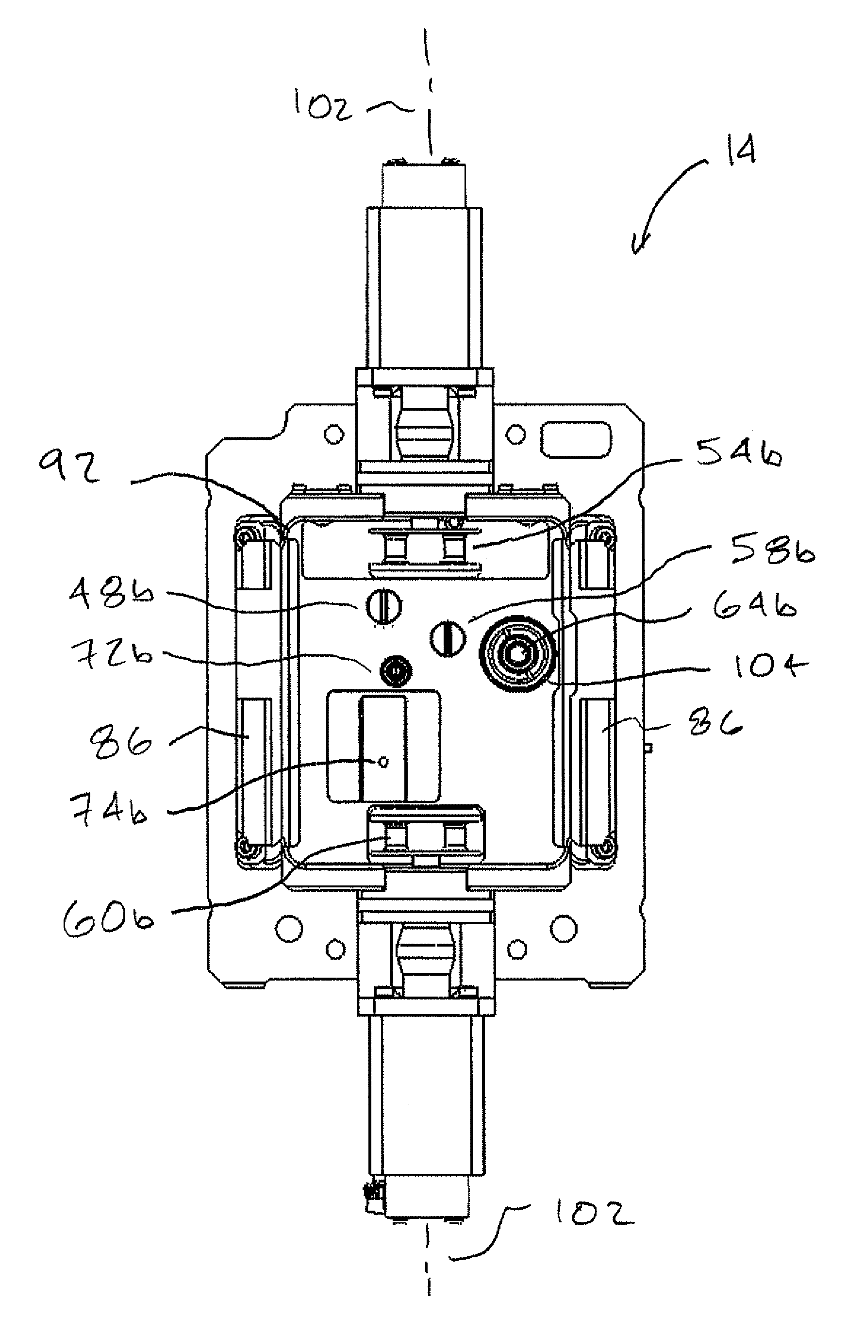 Loading system for alignment of fluidics cassette to console