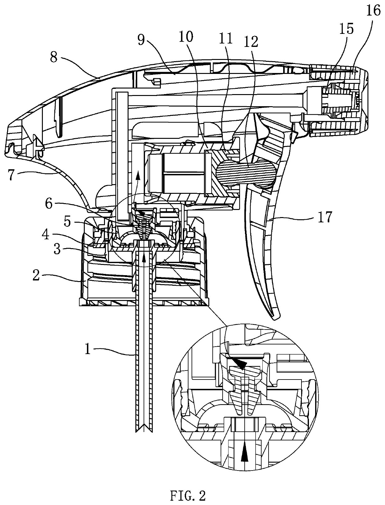 Pre-push miniaturized atomizing device