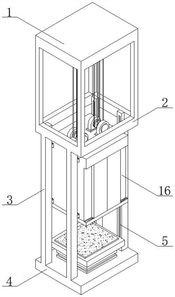 Mounting structure based on elevator guide rails