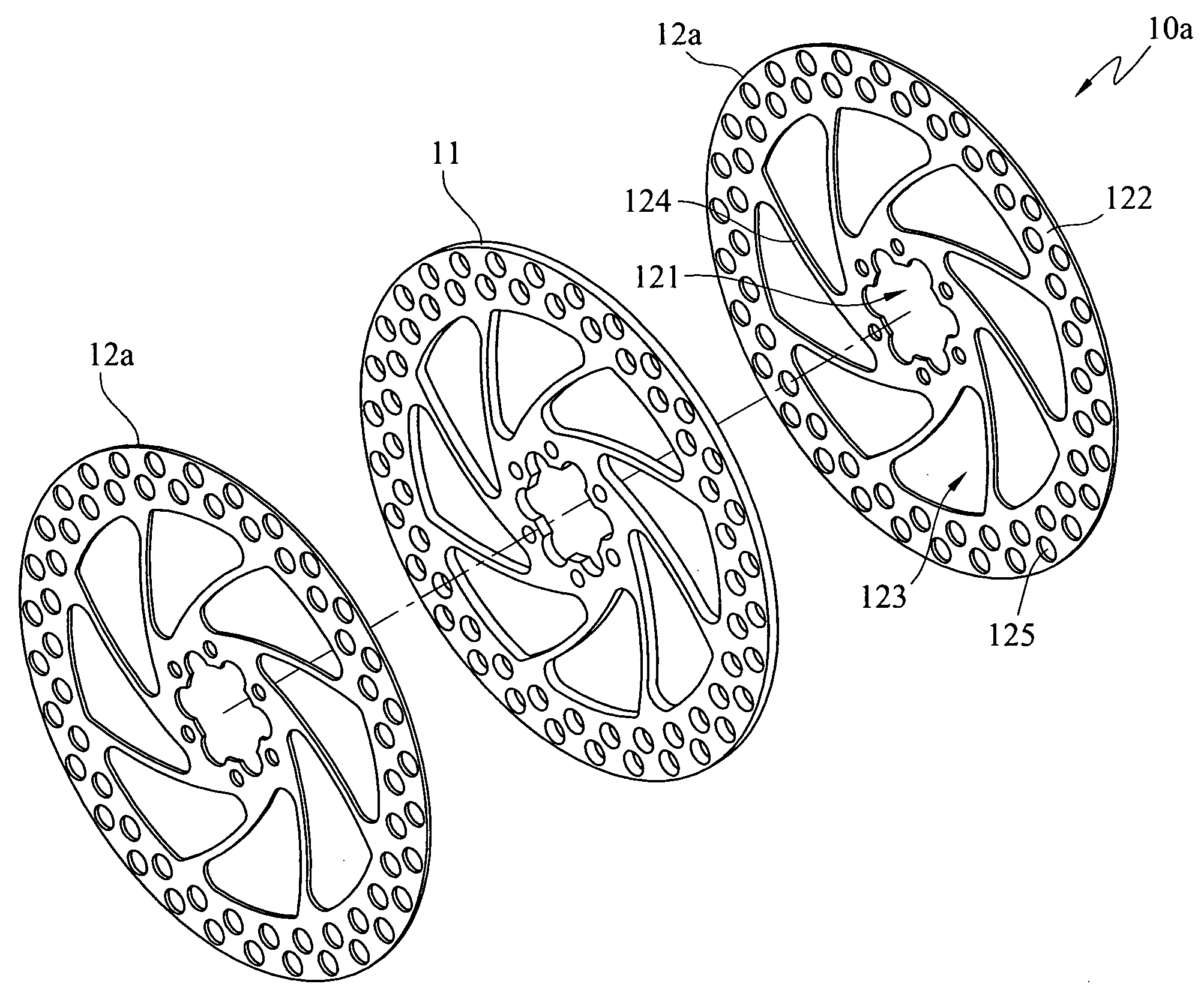 Brake disc structure with composite materials