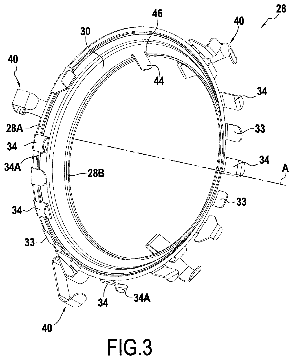 Clamping system with controlled angular positioning for connecting together two tubes