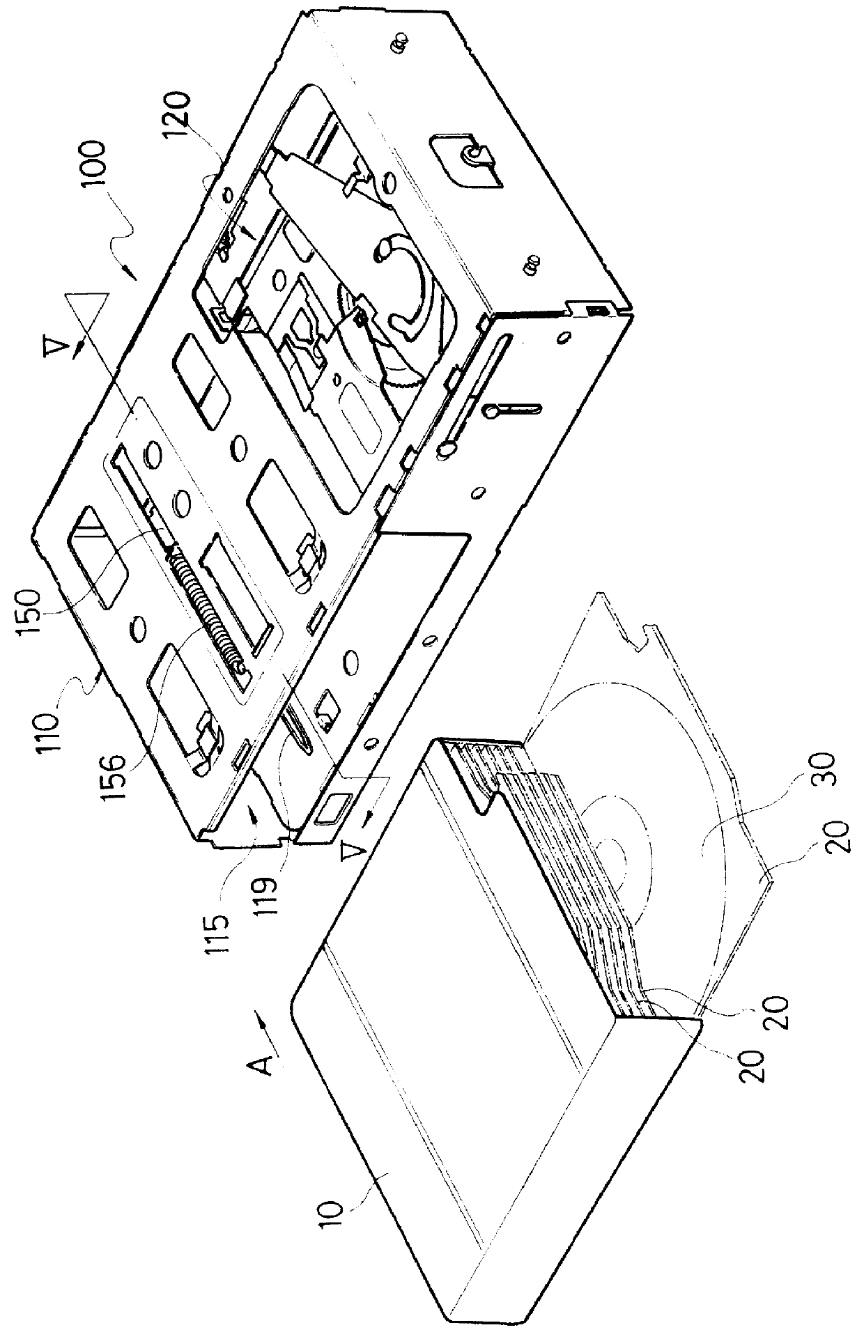 Disk magazine loading/ejecting apparatus of disk player