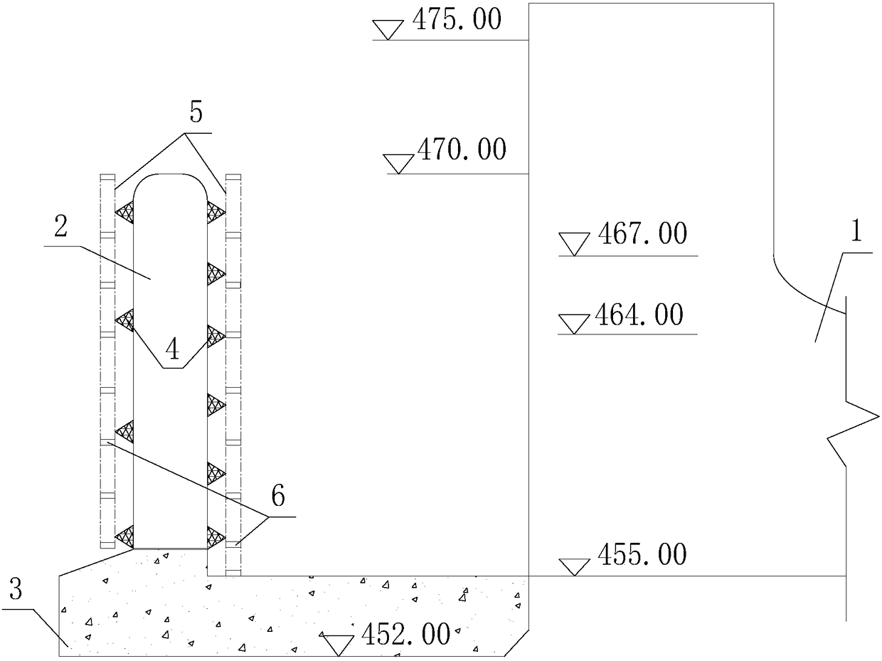 A water temperature comparison observation system on both sides of the front retaining wall of the reservoir