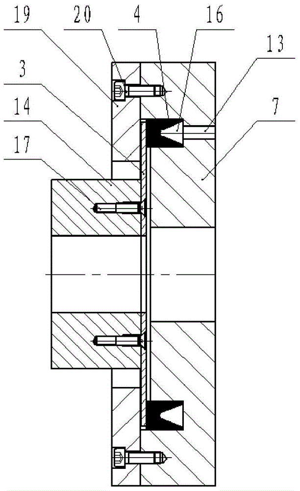 Compact annular axial high-precision positioning clamping mechanism and its use and manufacturing method