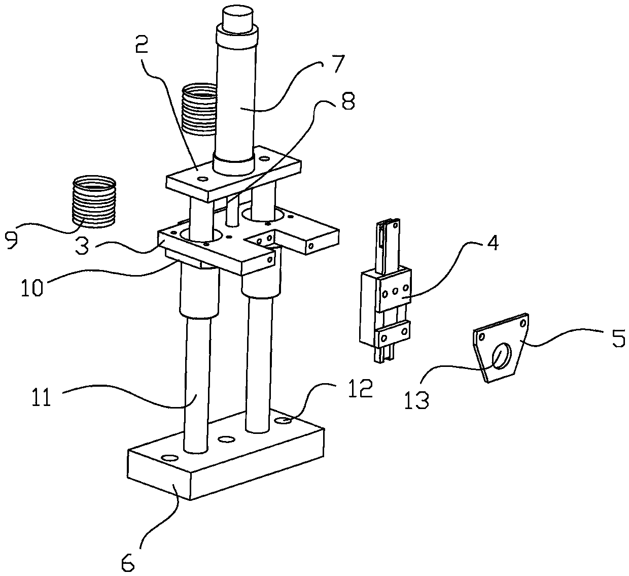 Supporting device used for bottom of pile driver