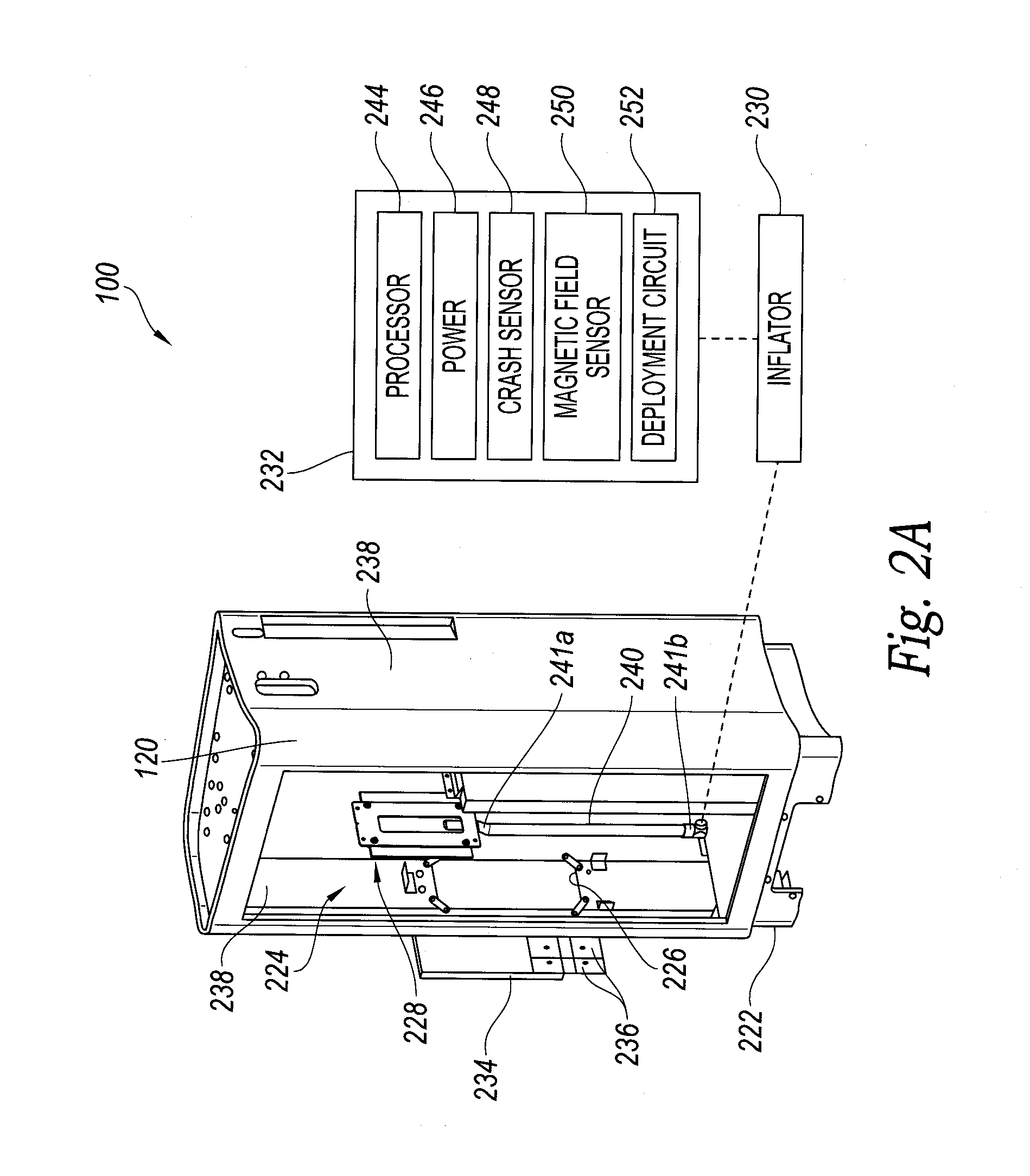 Structure mounted airbag assemblies and associated systems and methods