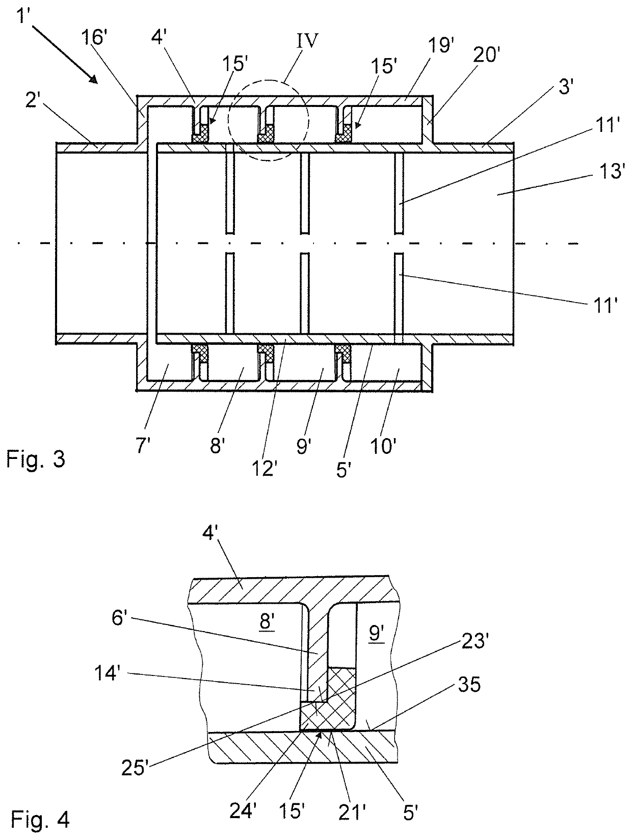 Device for lowering flow noises