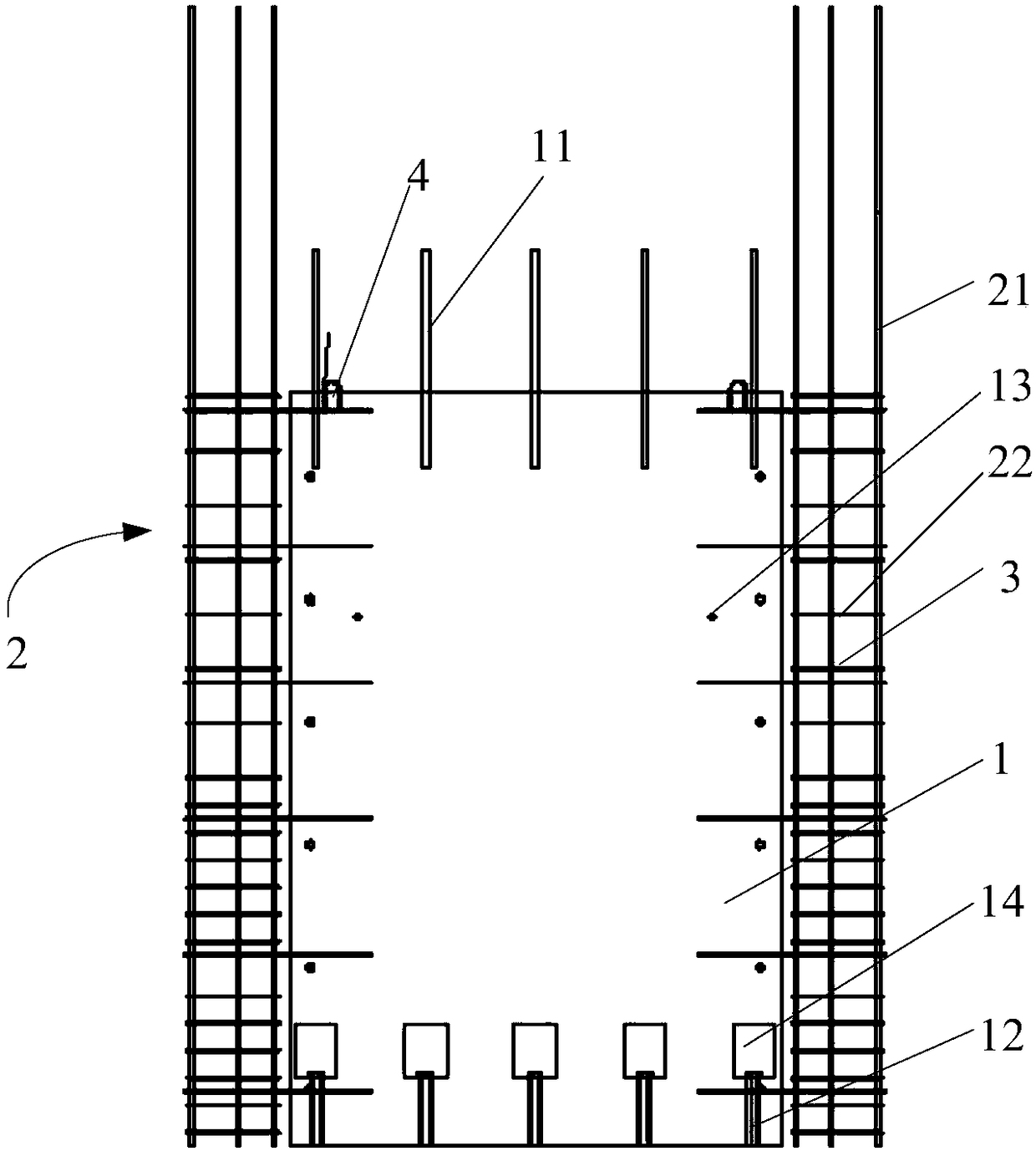 A prefabricated concrete shear wall component and its construction method