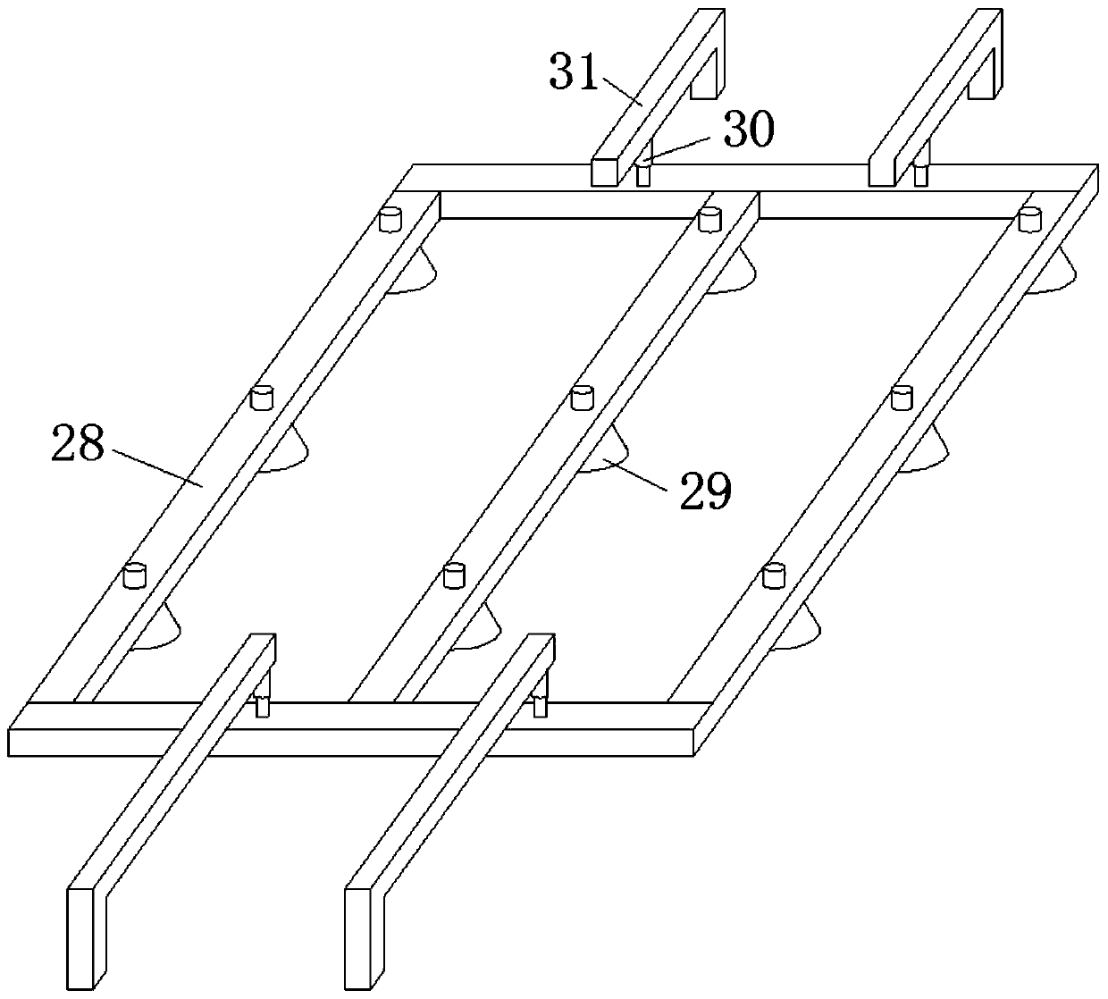 Continuous cutting and stacking device for board machining