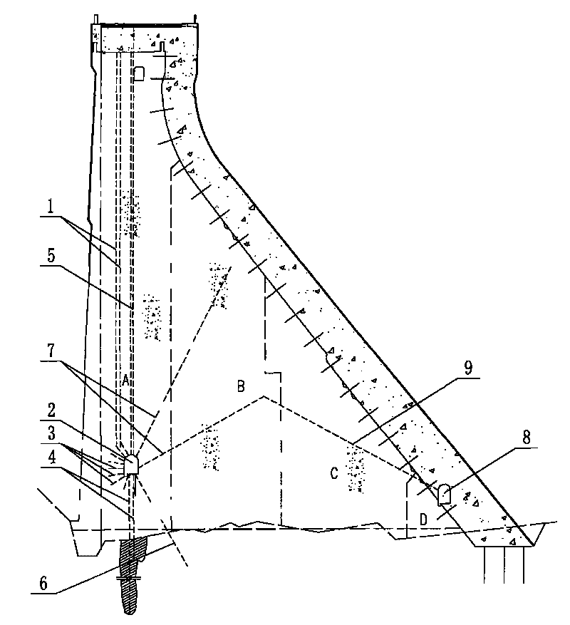 Construction method for dam body seepage preventing curtain grouting