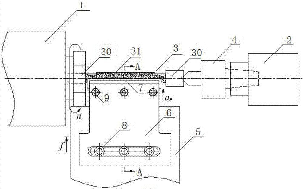 Grinding machining device and machining method for concentric circular arc groove of hard and brittle material workpiece