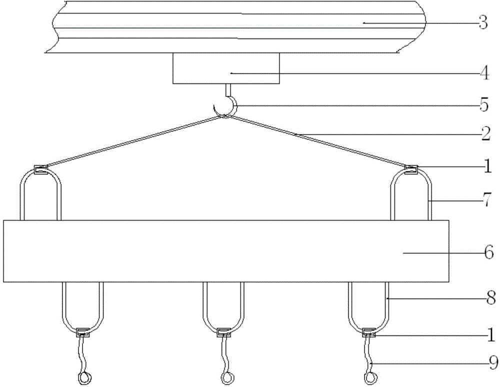 Rail plate steel bar skeleton lifting tool