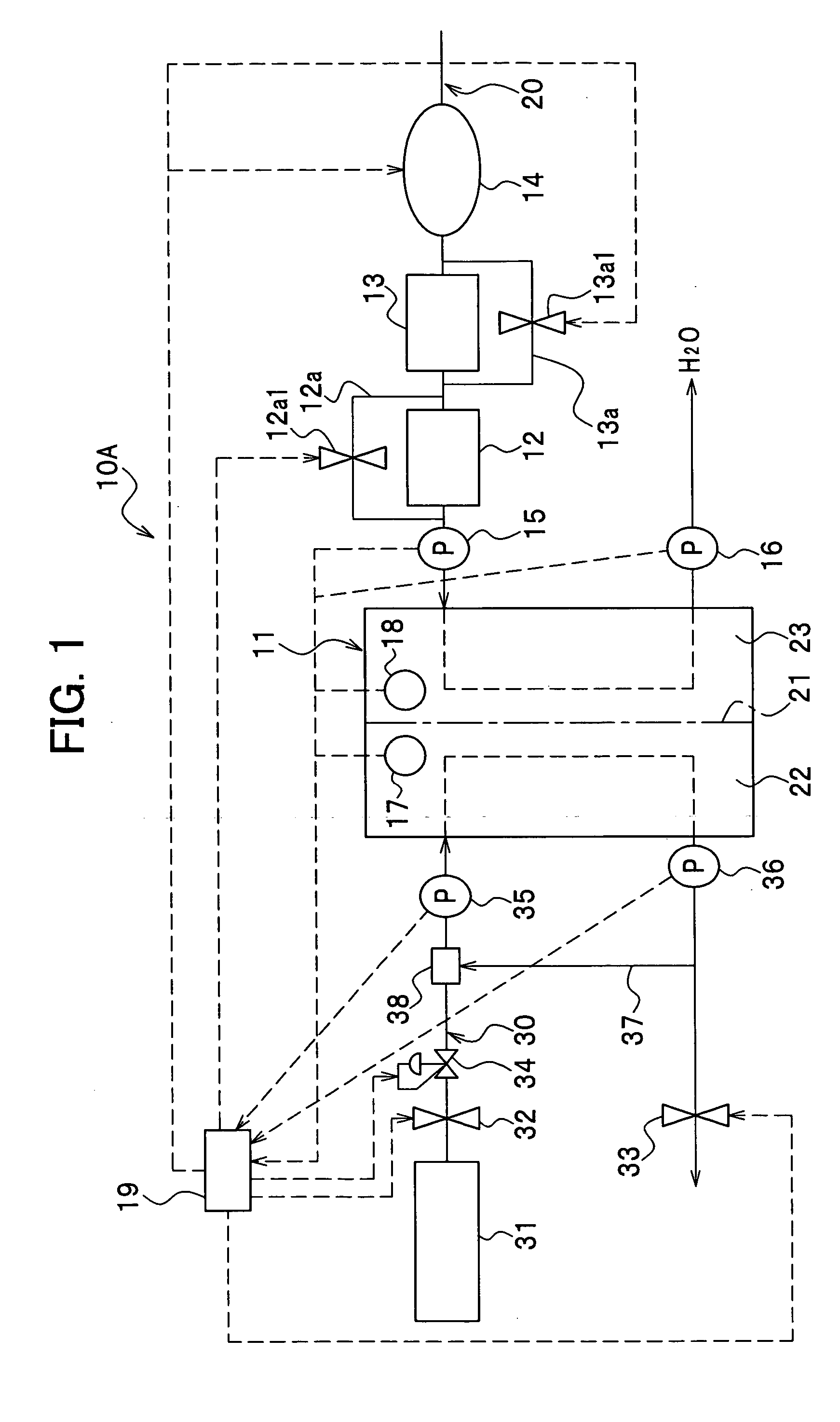 Fuel cell system and method of discontinuing same