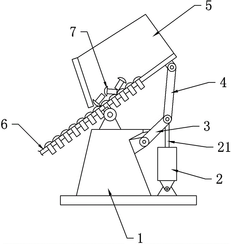 Swinging column arranging mechanism for screws