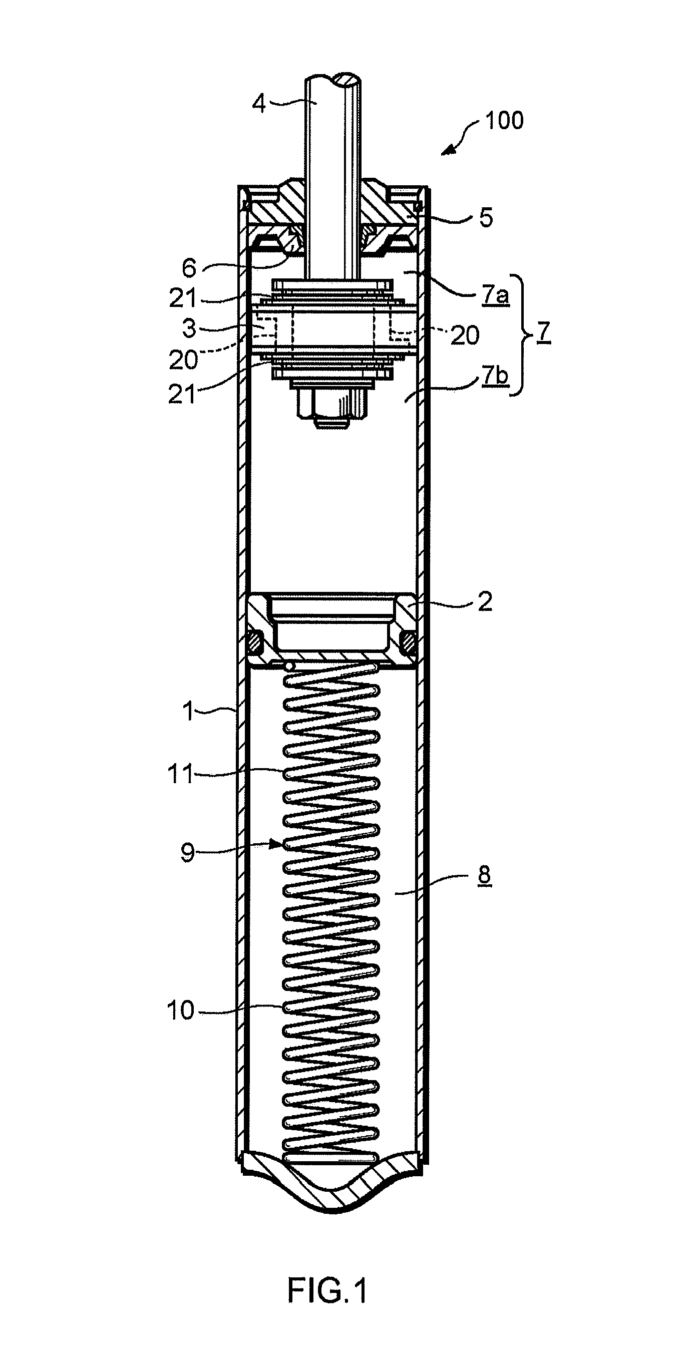 Single cylinder type hydraulic shock absorber for vehicle