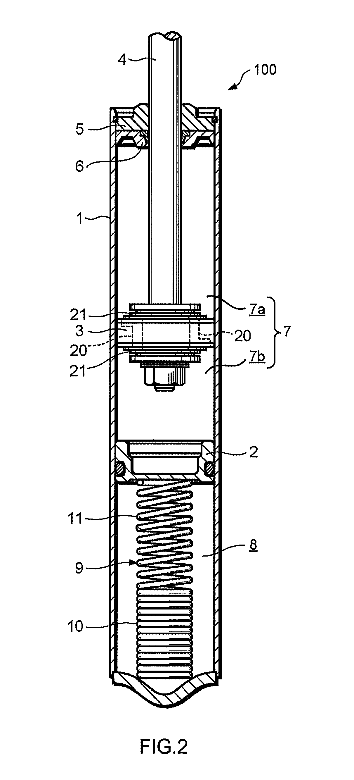 Single cylinder type hydraulic shock absorber for vehicle