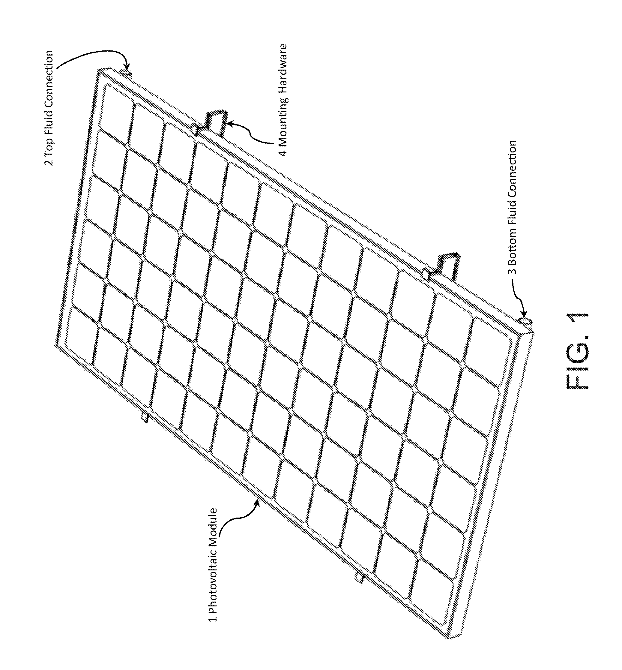 Fluid cooled integrated photovoltaic module