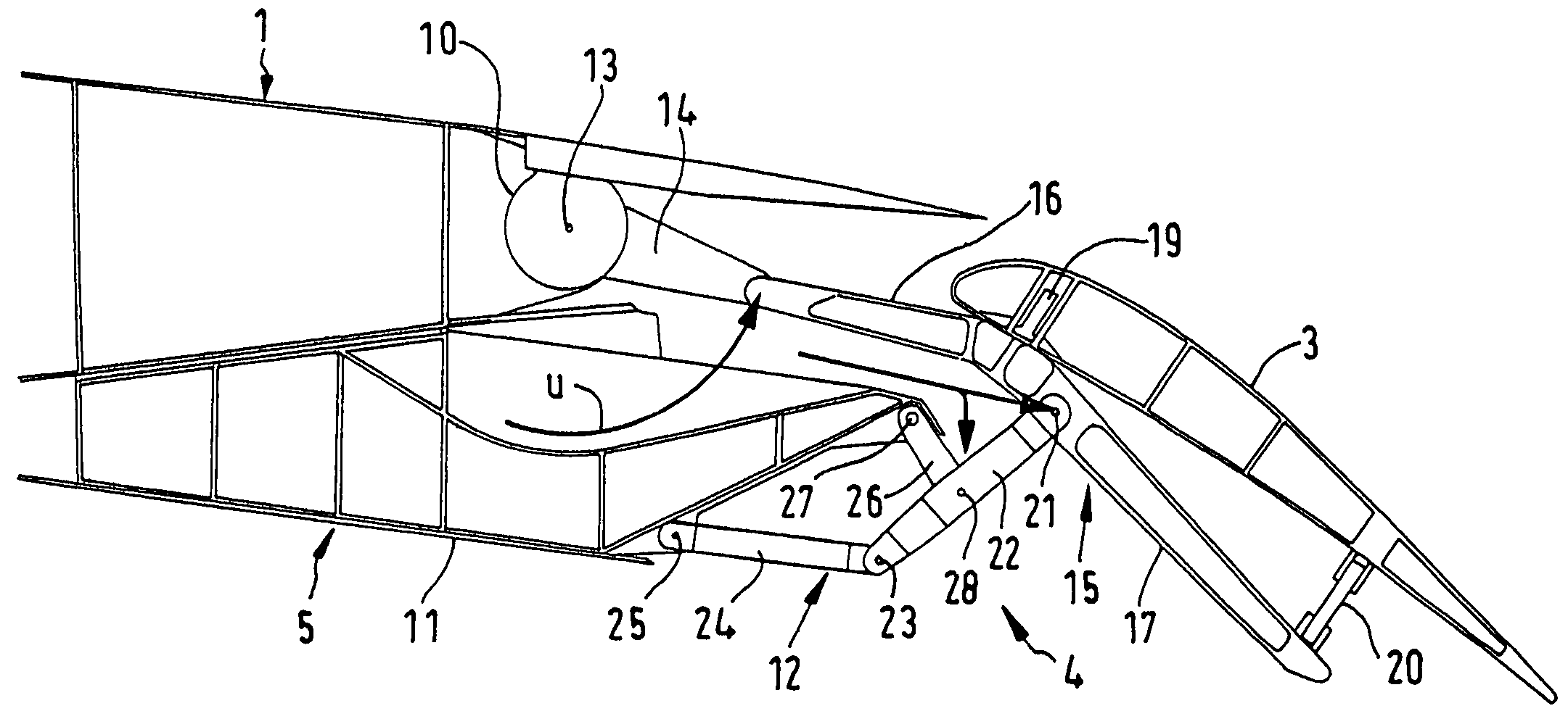 Pivoted flap mechanism for adjusting an aerodynamic pivoted flap associated with a wing