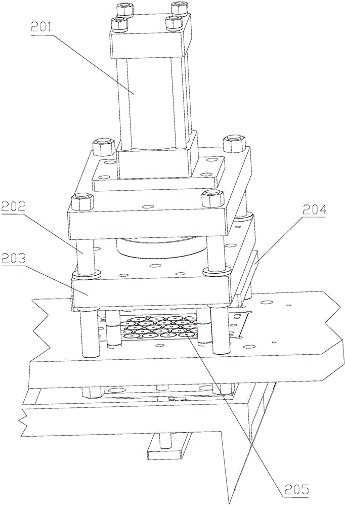 Circular paper pressing-in device for combined fireworks