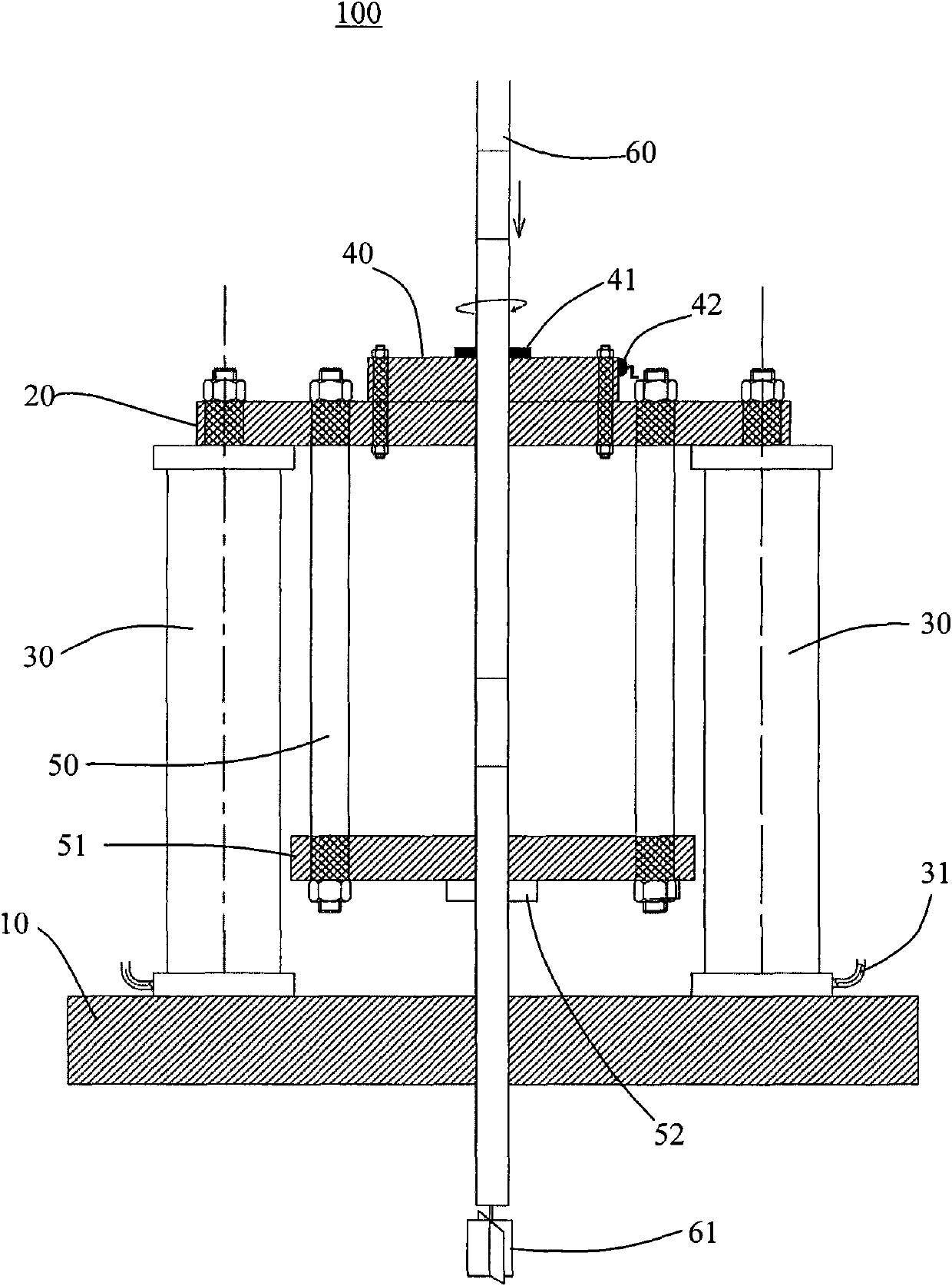 Cross plate shear apparatus and penetration method thereof