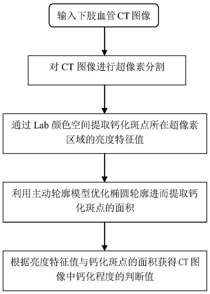 Multi-parameter cumulative calculation method of lower extremity vascular calcification index based on clustering algorithm