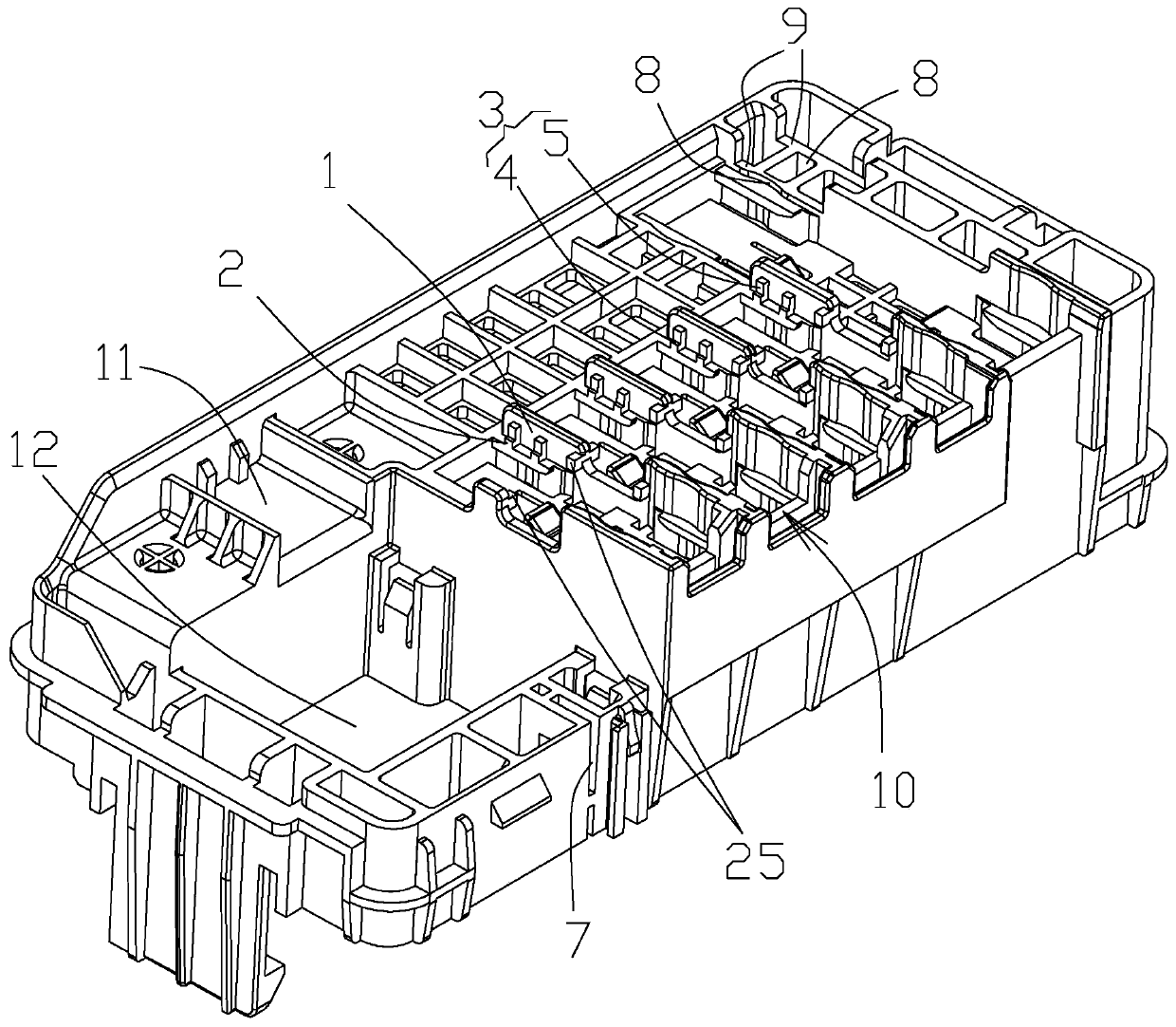 Fuse box body, fuse box body assembly and automobile fuse box