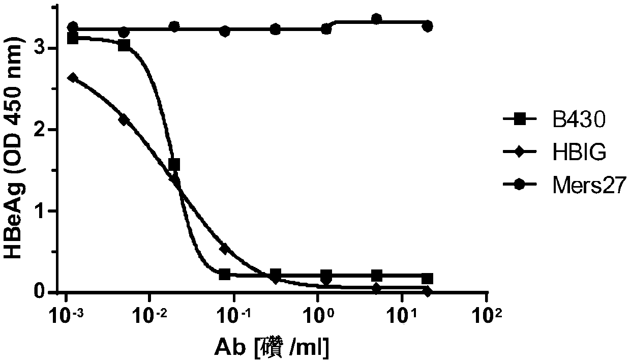 Neutralizing antibody B430 of hepatitis B virus (HBV) and application of neutralizing antibody B430