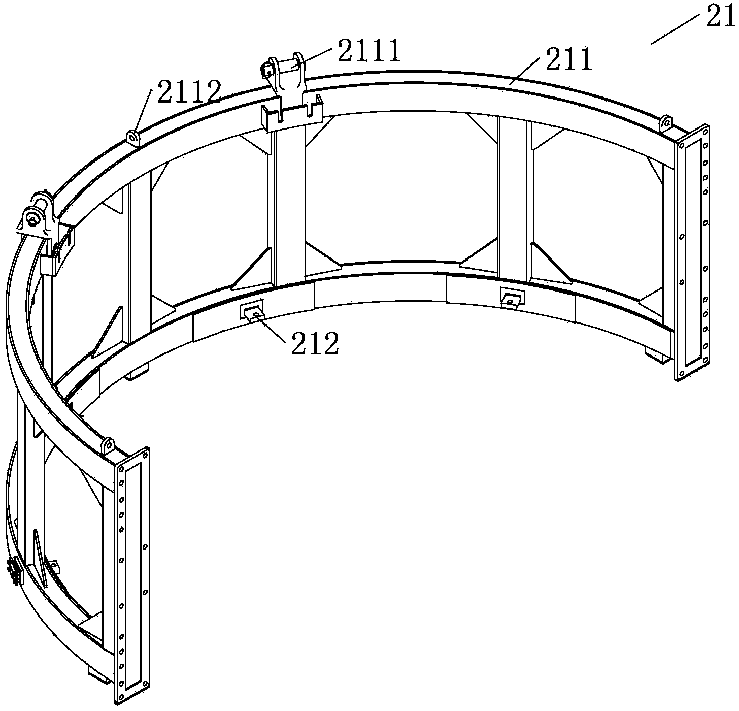 Cable-stayed sling type vertical-lifting lifting appliance having large-stiffness frame structure and assembled lifting appliance