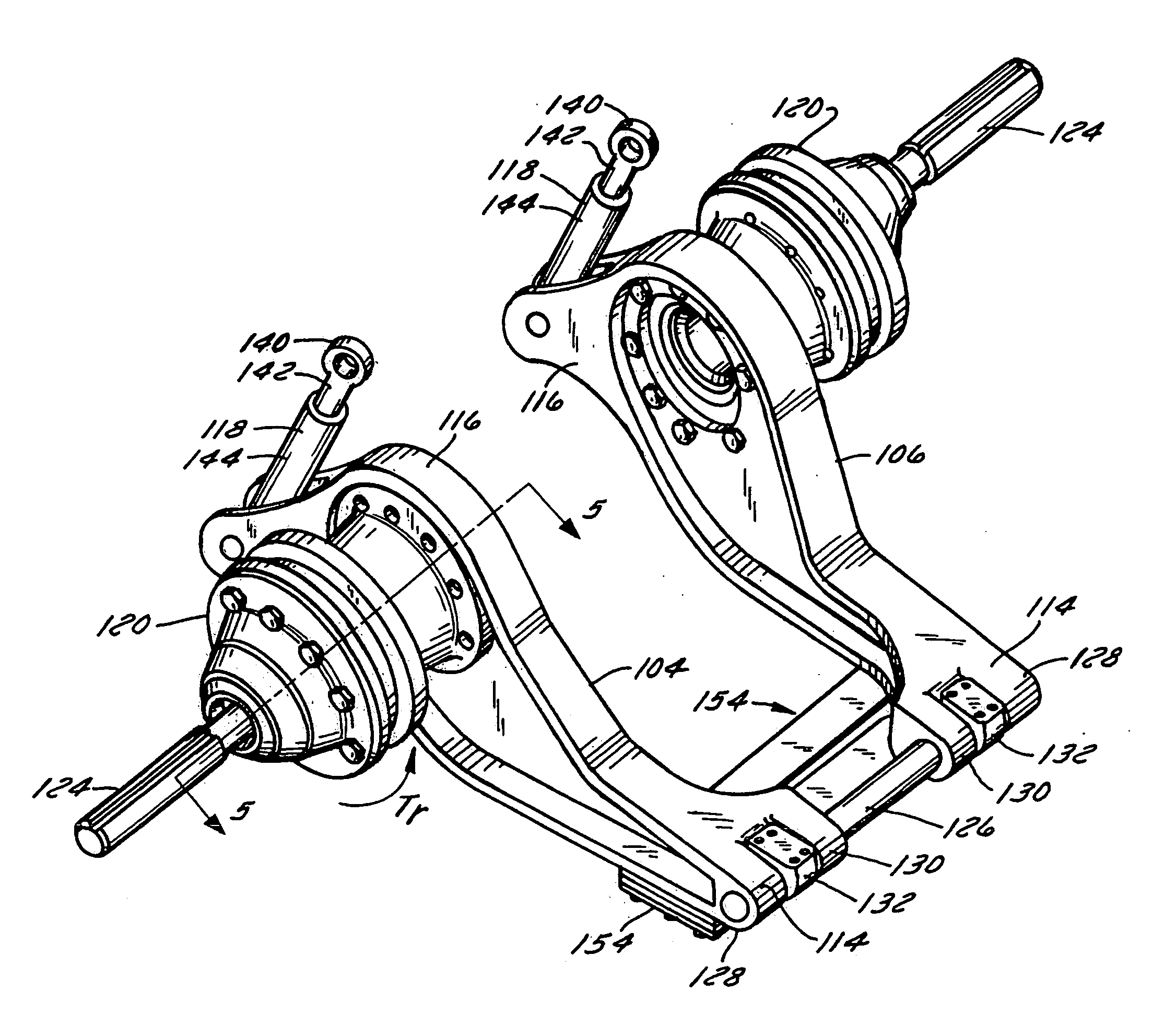 Tractor rear suspension