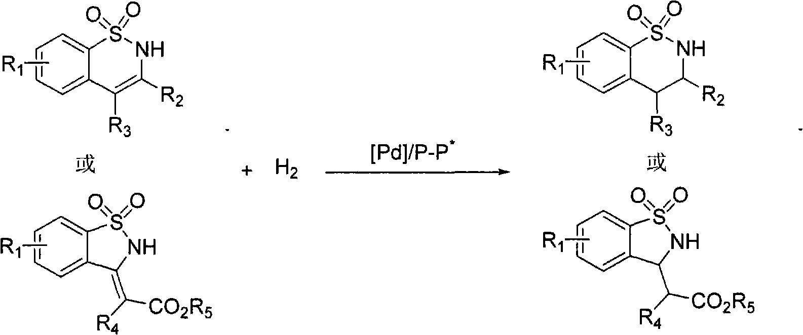 Method for synthesizing chiral benzosultam via palladium-catalytic asymmetric hydrogenation