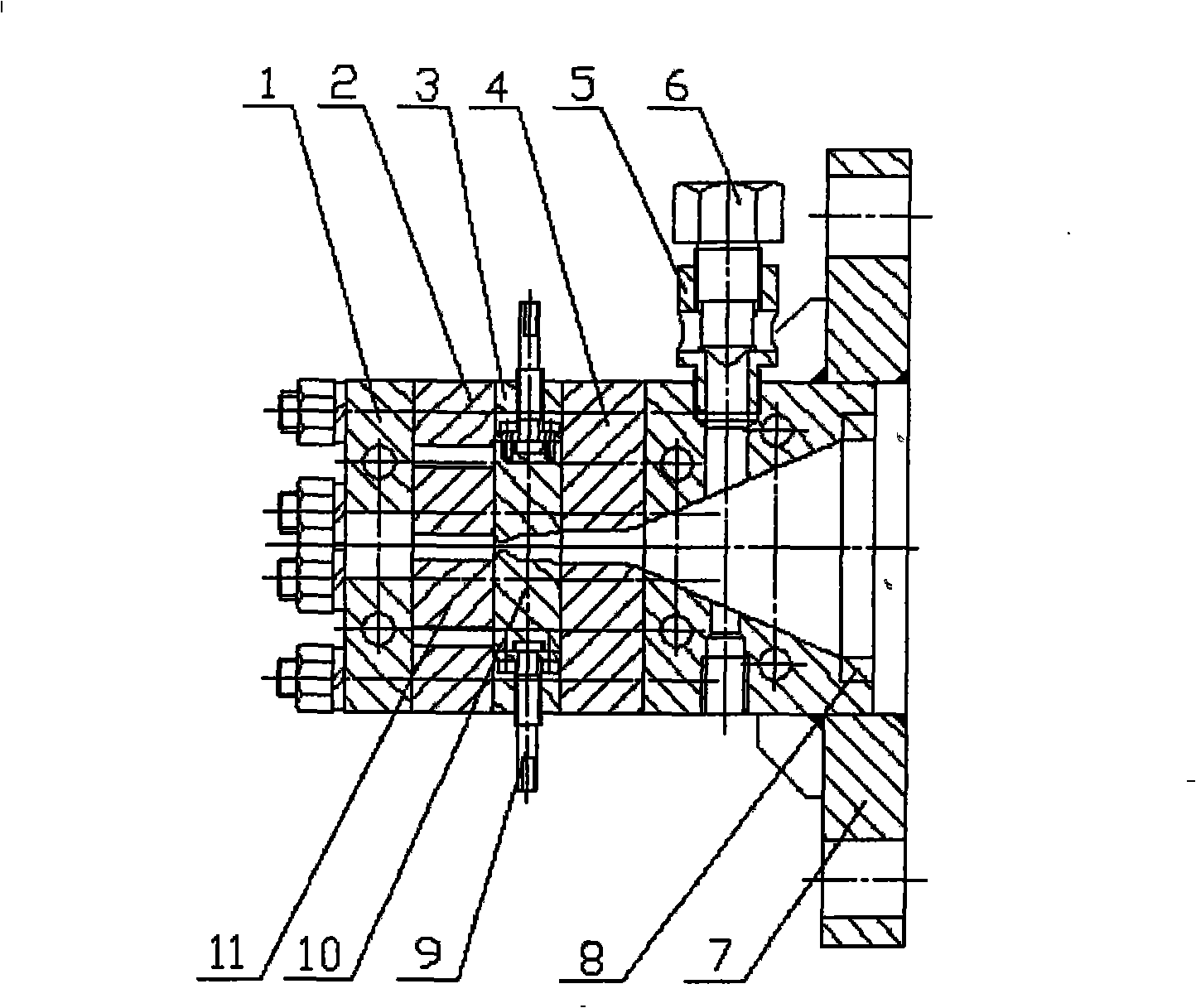 Method for extruding and forming short fiber reinforced-rubber composite material in radial direction