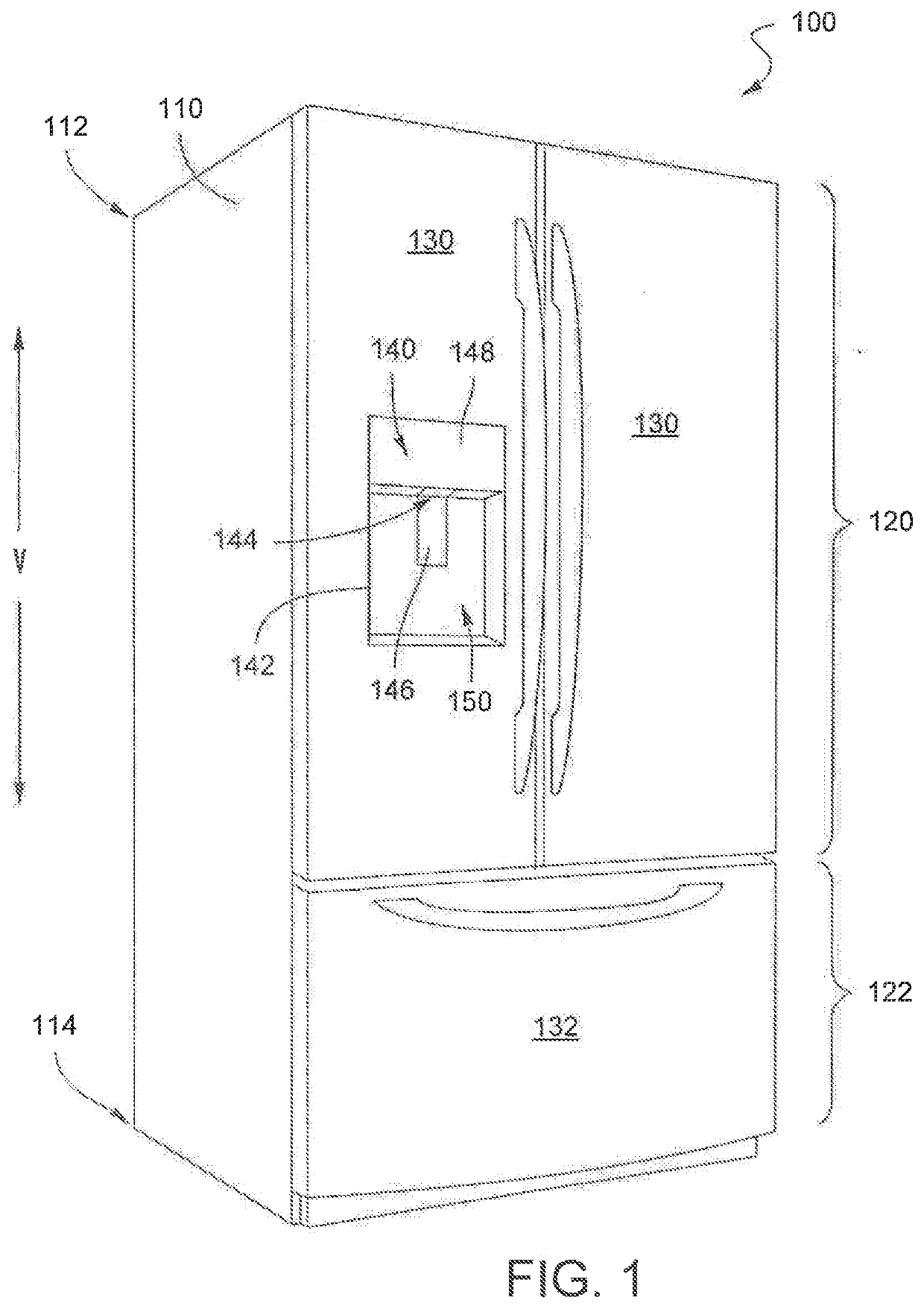 Drained plumbing system for an ice maker