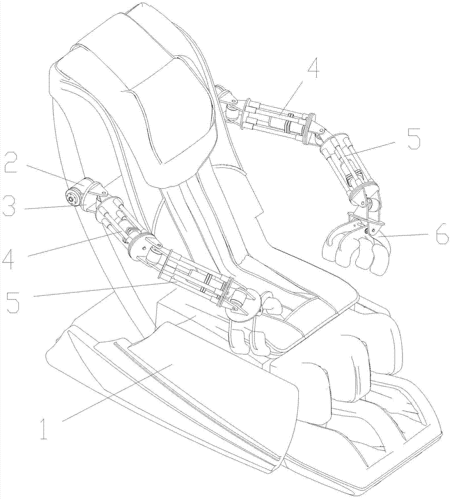 Massage robotic arms for massage chairs