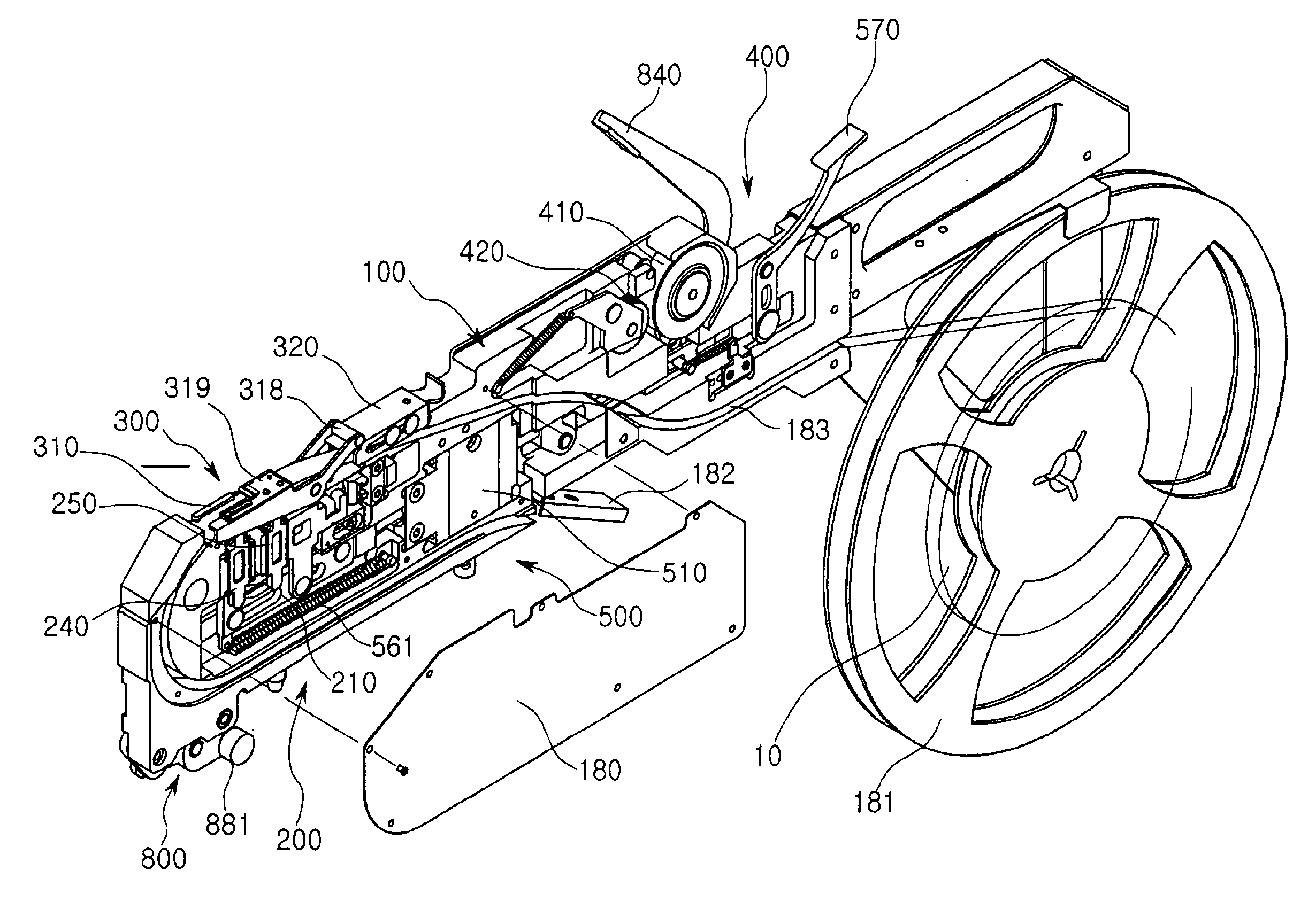 Tape feeder for chip mounters