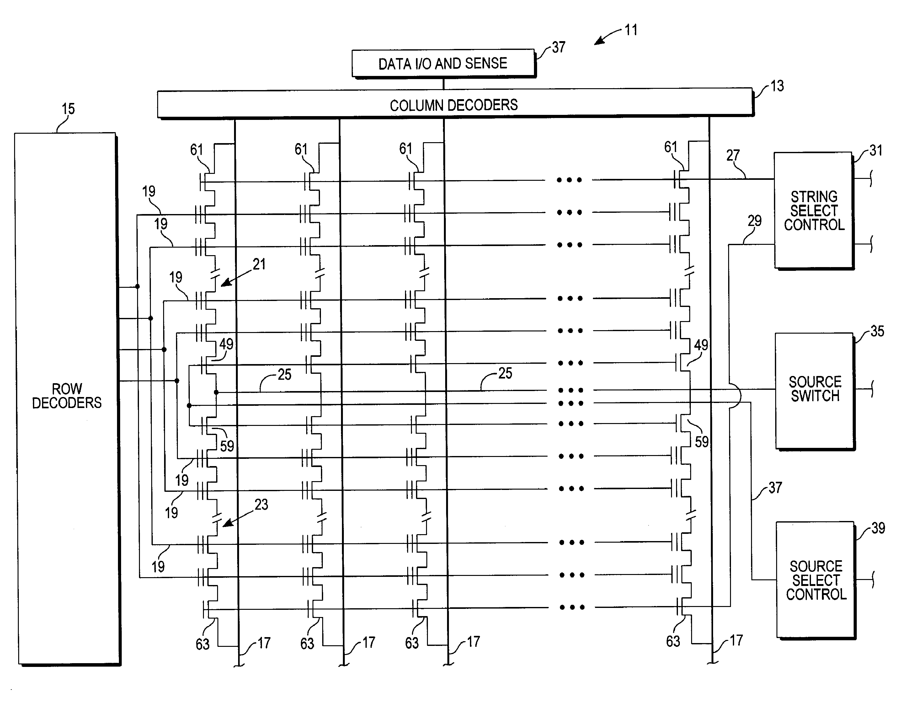 Non-volatile memory array architecture with joined word lines