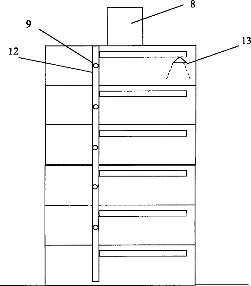 Lighting and guiding display method and device for generating power by utilizing discharge water in water tank of building