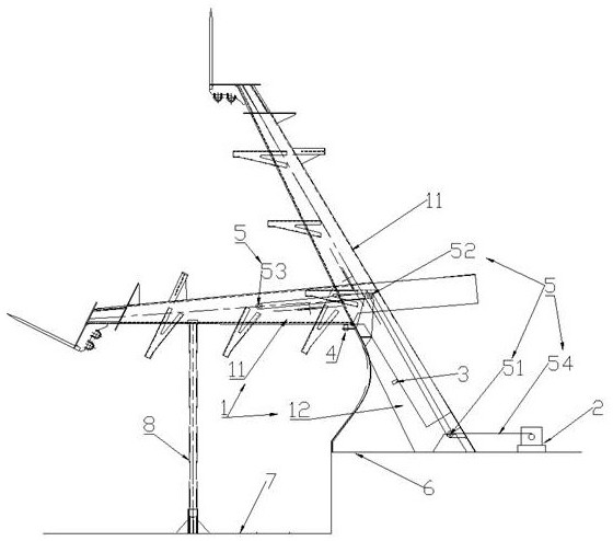 Electric collapsible mast device and ship applying same