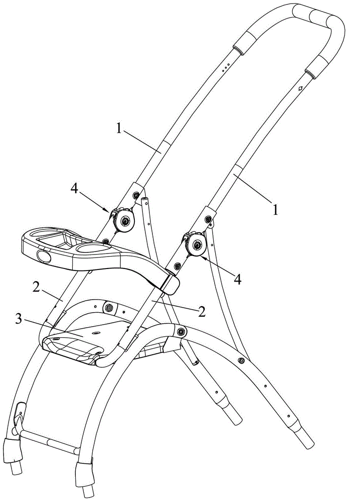 Baby carriage frame and its folding mechanism