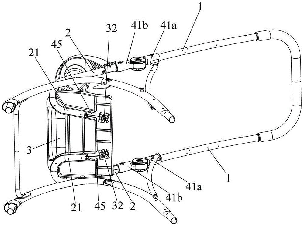 Baby carriage frame and its folding mechanism
