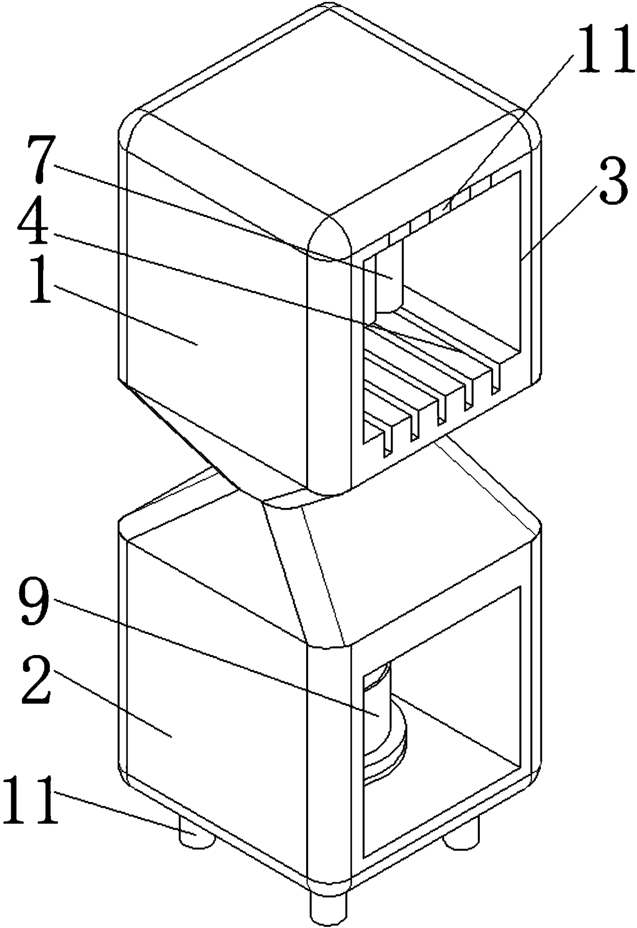 Free-type seasoning device with initial mixing function of multiple liquid condiments