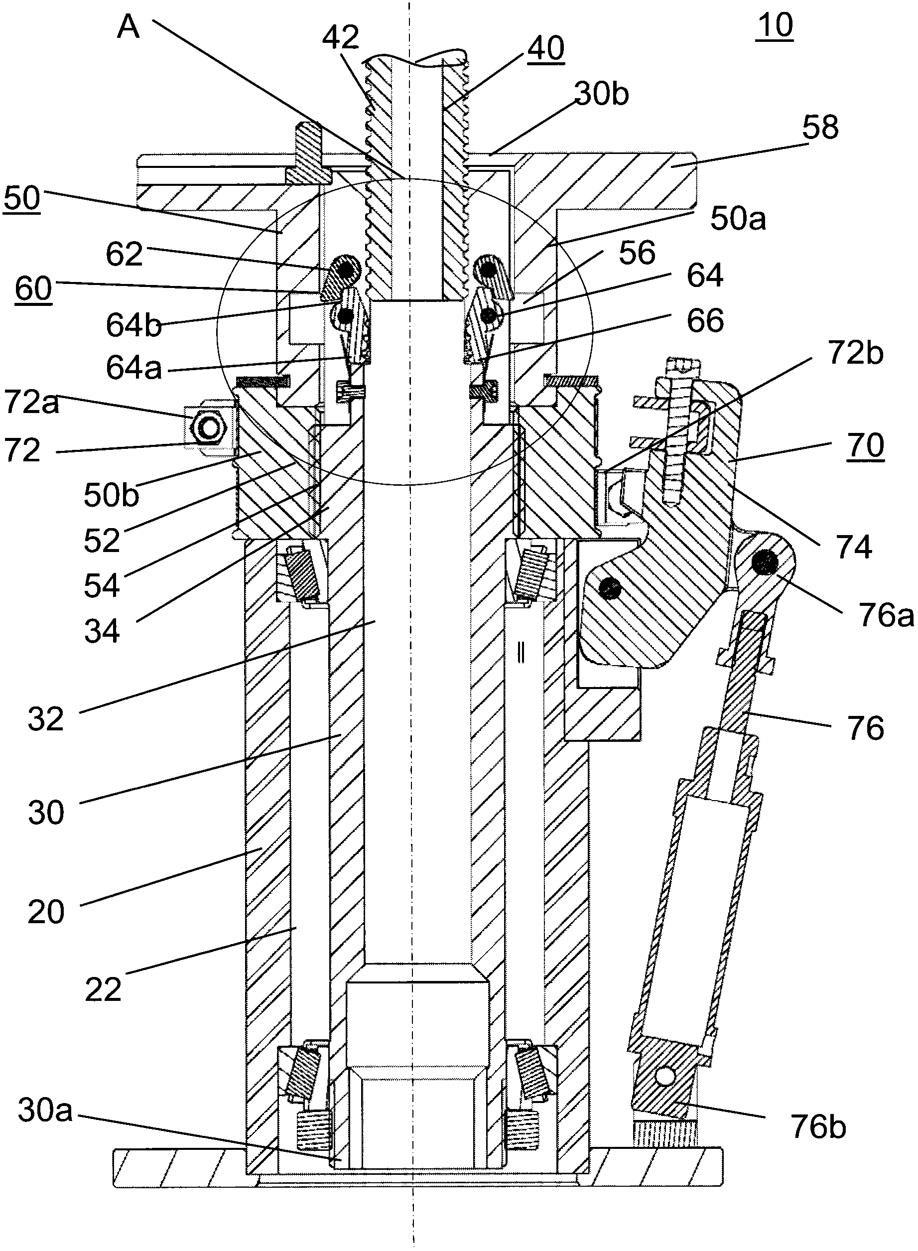 Wheel-clamping device for a wheel-service-machine and method for reversibly clamping a wheel on a wheel-clamping device for a wheel-service-machine