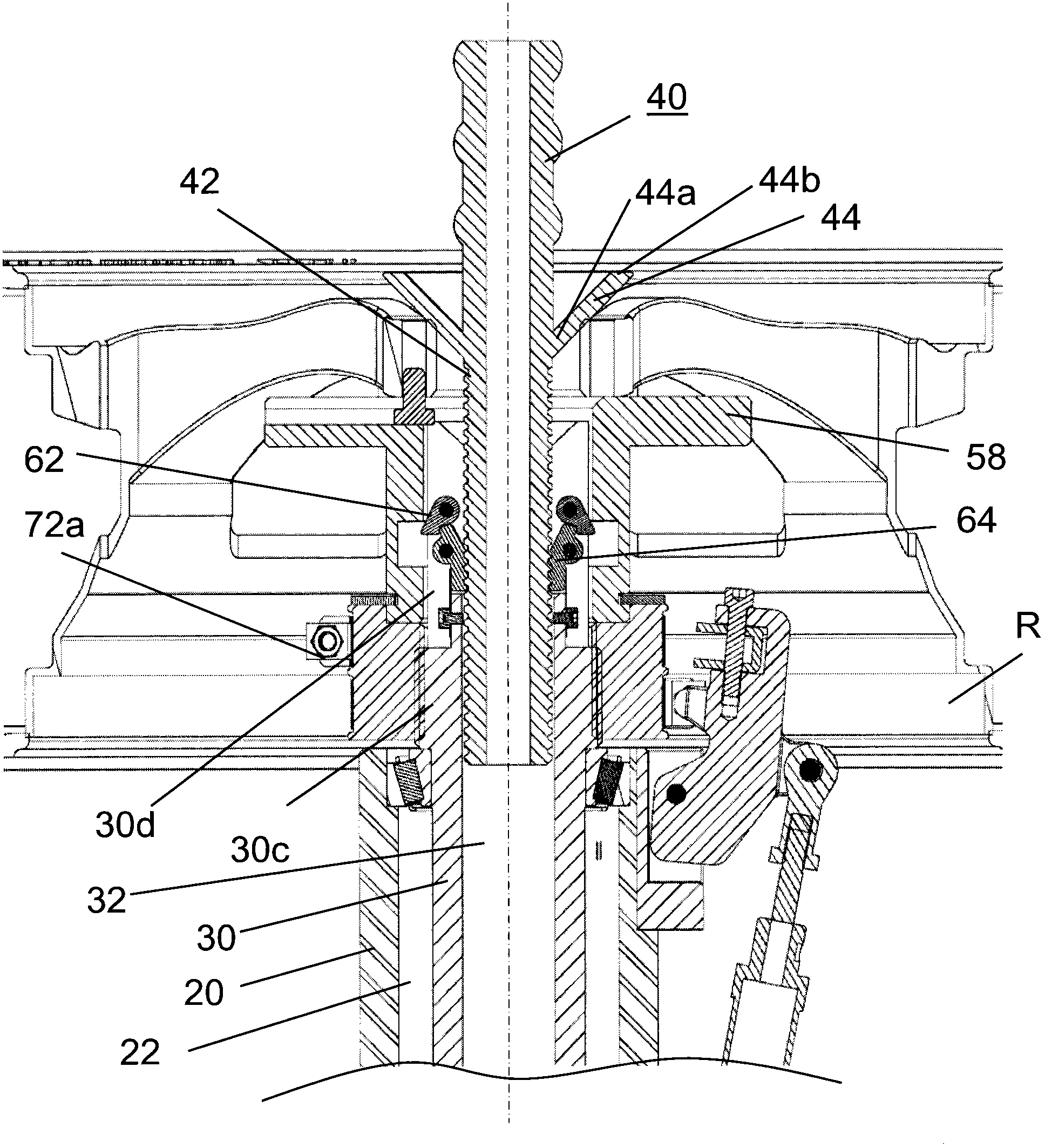 Wheel-clamping device for a wheel-service-machine and method for reversibly clamping a wheel on a wheel-clamping device for a wheel-service-machine